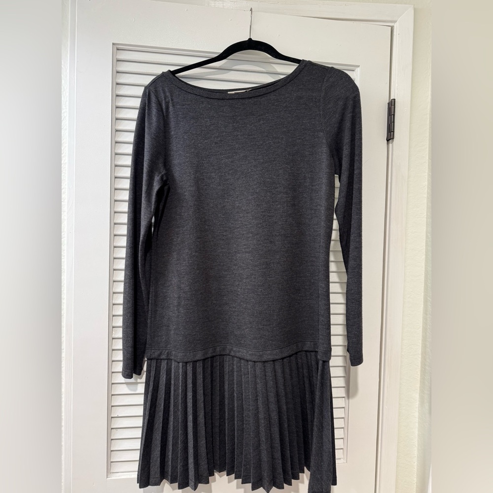 Loft long-sleeve pleated dress.